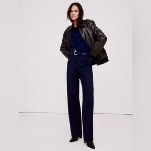 NWT! Banana Republic Navy High-Rise Modern Straight Siena Italian Wool Pant 🤍